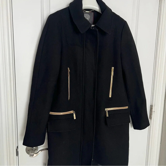 Vince Camuto Black Pea Coat size S - Picture 3 of 12